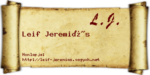 Leif Jeremiás névjegykártya